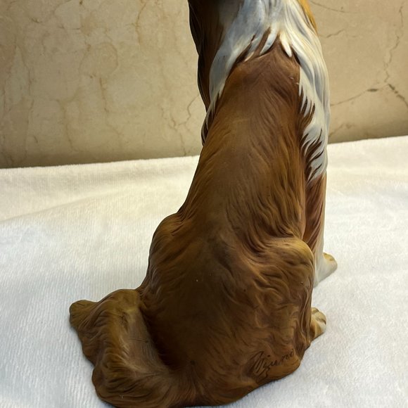 NWOT Collie statue with wood platform Masterpiece Porcelain by Homco 1986 - Picture 9 of 12